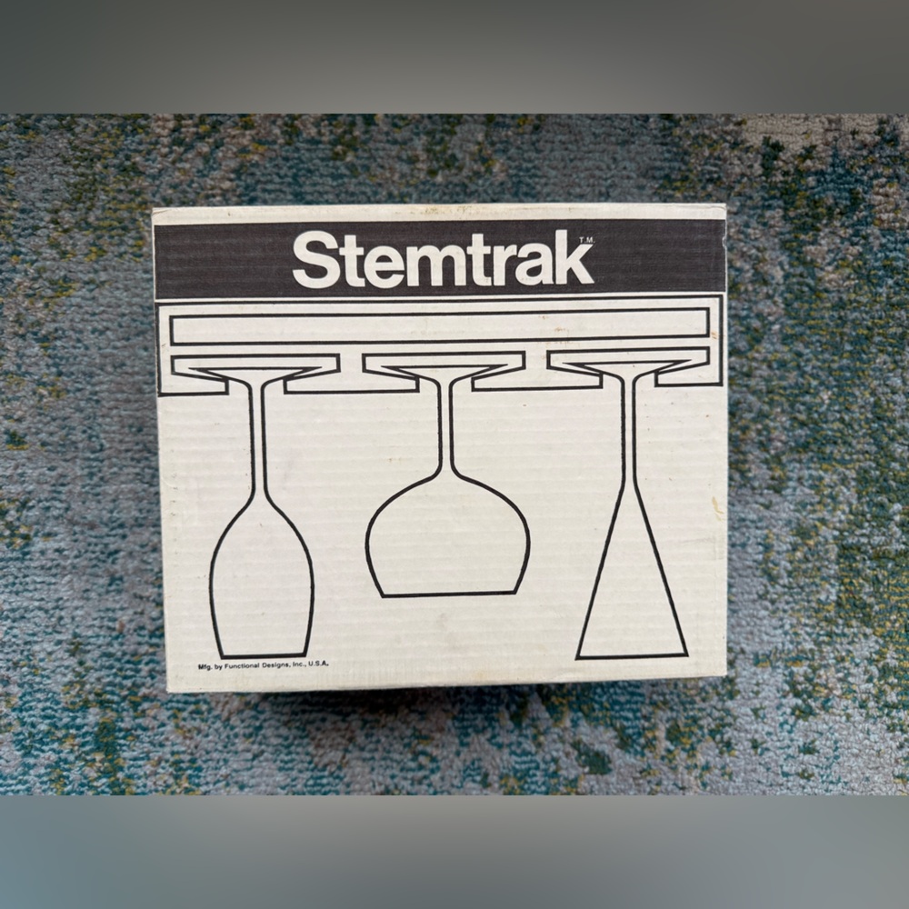 Vintage NOS Stemtrak modular acrylic clear stemware cabinet rack